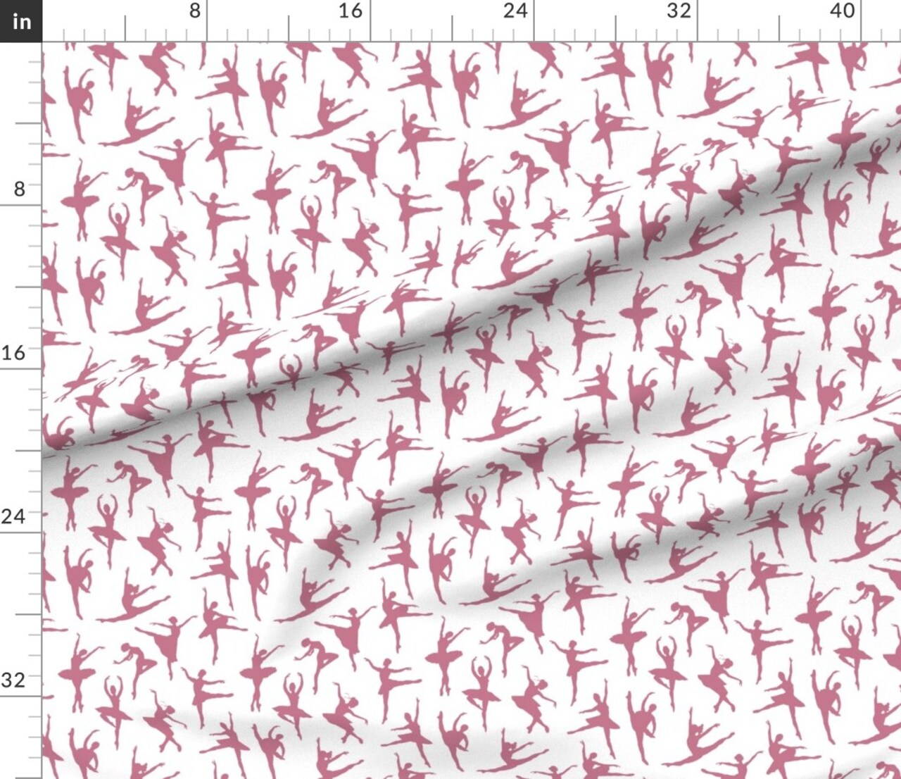 Mauve Ballerinas Large Dancing Girls Women Dance Ballet Custom Printed Fabric by Spoonflower Various Fabrics by the Yard or Fat Quarter